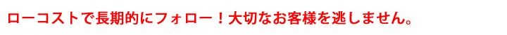 ローコストで長期的なフォロー!大切なお客様を逃しません。